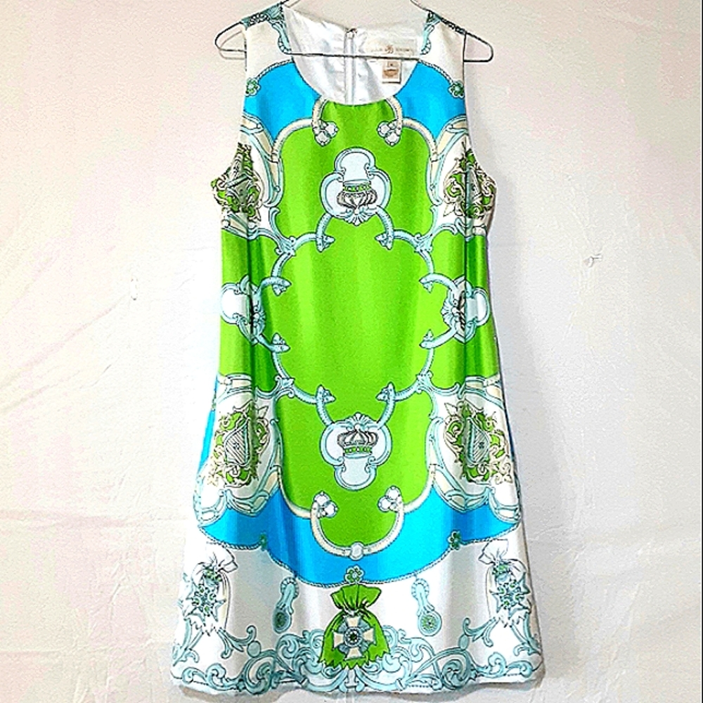 JULIE BROWN Crown Print Shift Dress NWOT - Picture 9 of 9